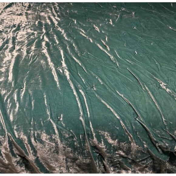 Opalhouse Velvet Tufted Quilted Comforter Twin XL Teal Blue Green Boho Chic - Picture 5 of 7